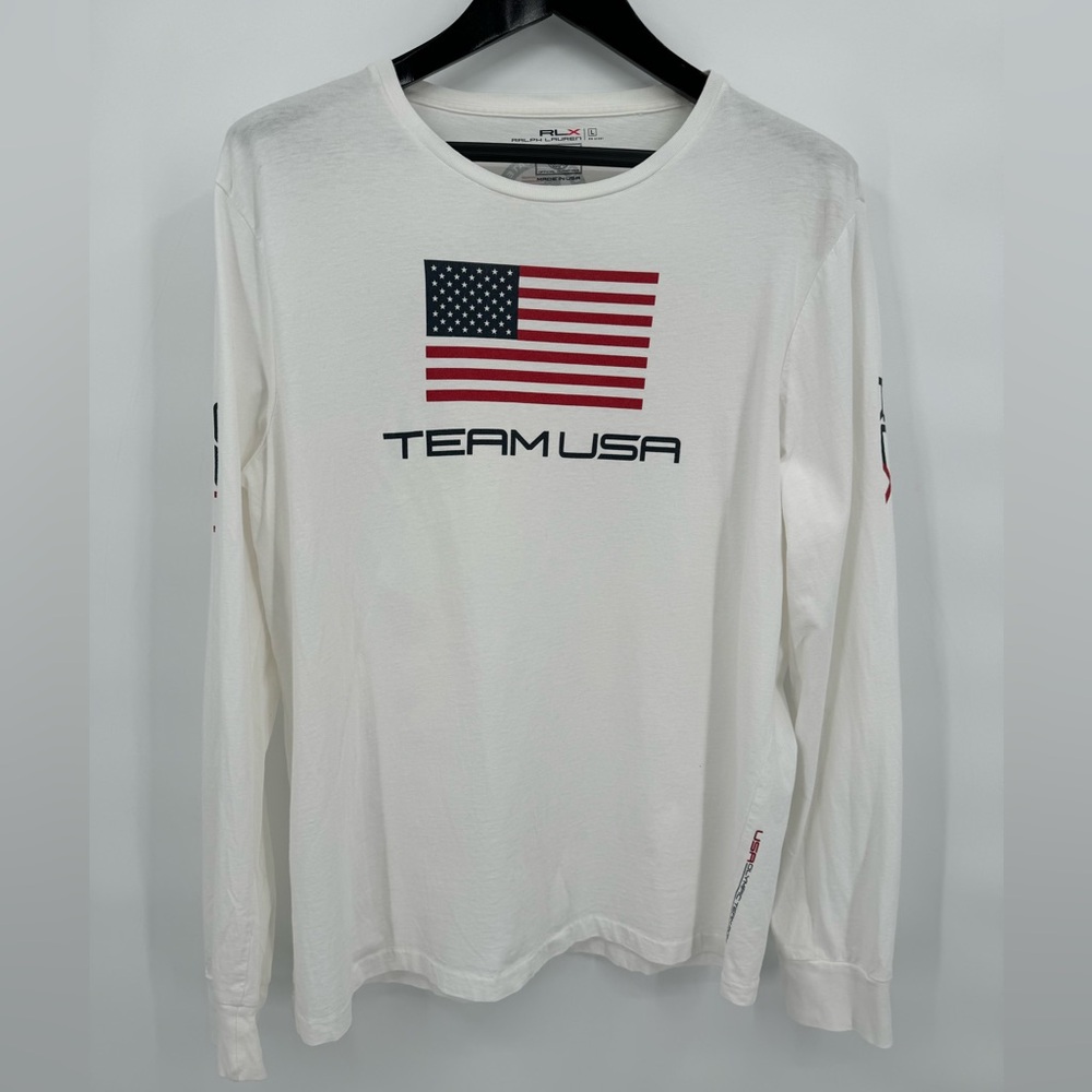 RLX Ralph Lauren USA Olympic Team Sochi Russia Men's L Long Sleeve 2014‎ T-Shirt